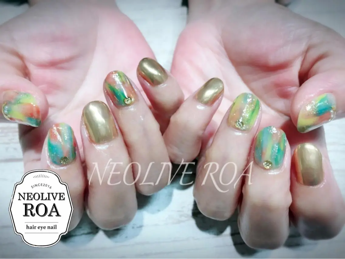 ネイル アートネイル ミラーネイル Nail by selenのネイルデザイン