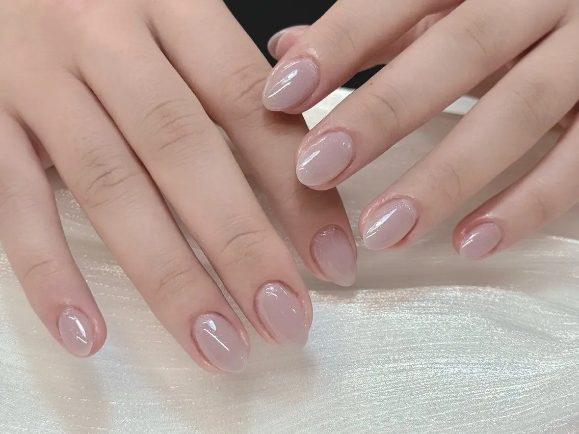 ネイル チークネイル 成人式 フレンチネイル グラデーション 氷ネイル・うるうるネイル ハンドネイル 陳 美希のネイルデザイン