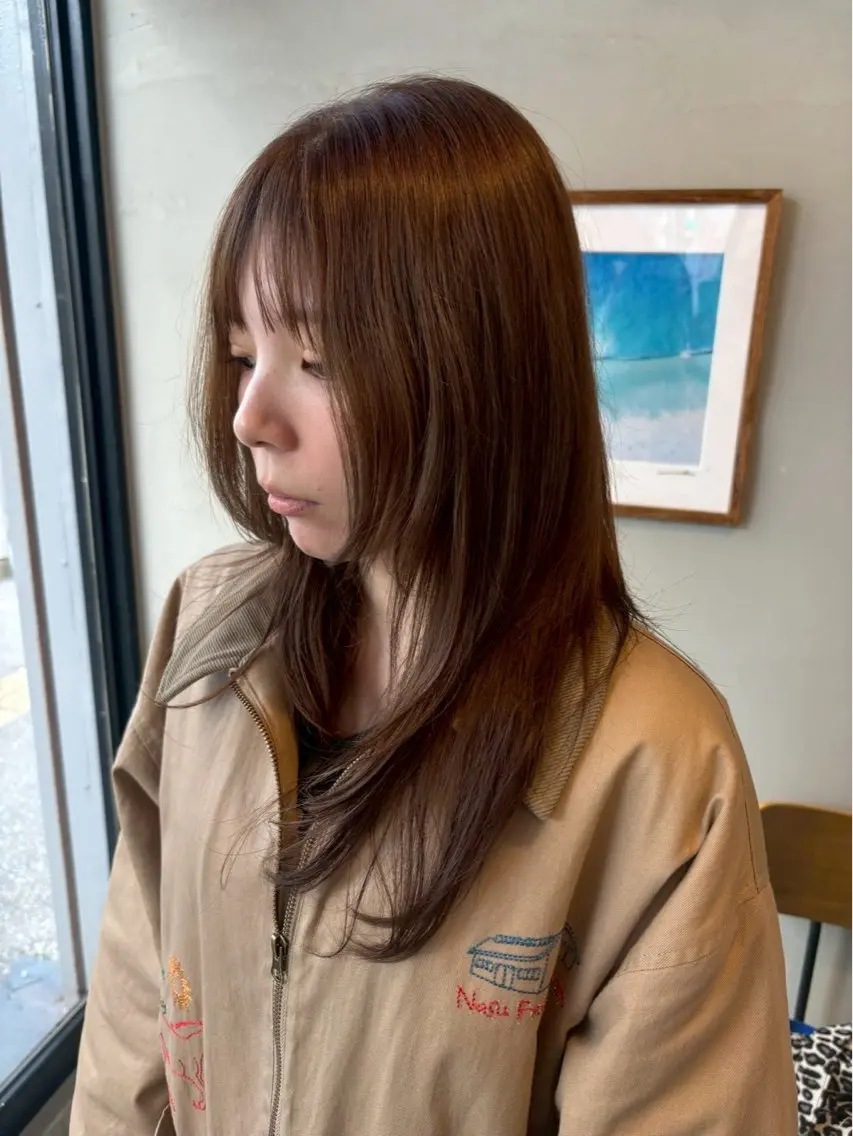 ロング カラー ブラウンカラー モカブラウン ヘアカラー トリートメント ruup Rell スズカのヘアスタイル