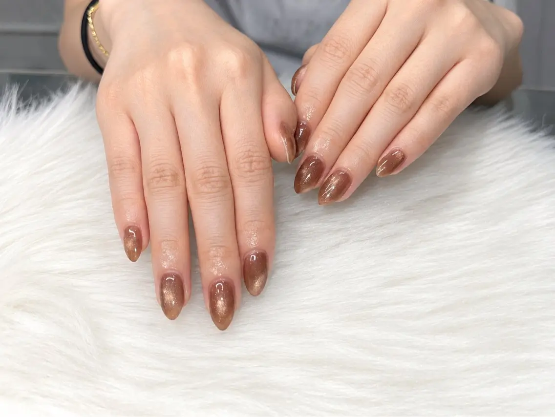 ネイル ブラウン マグネットネイル Viel💅 〜yuki〜のネイルデザイン