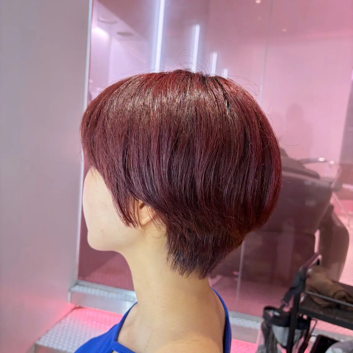 ショート カラー ブラウンカラー レッドカラー 今出 祐樹のヘアスタイル