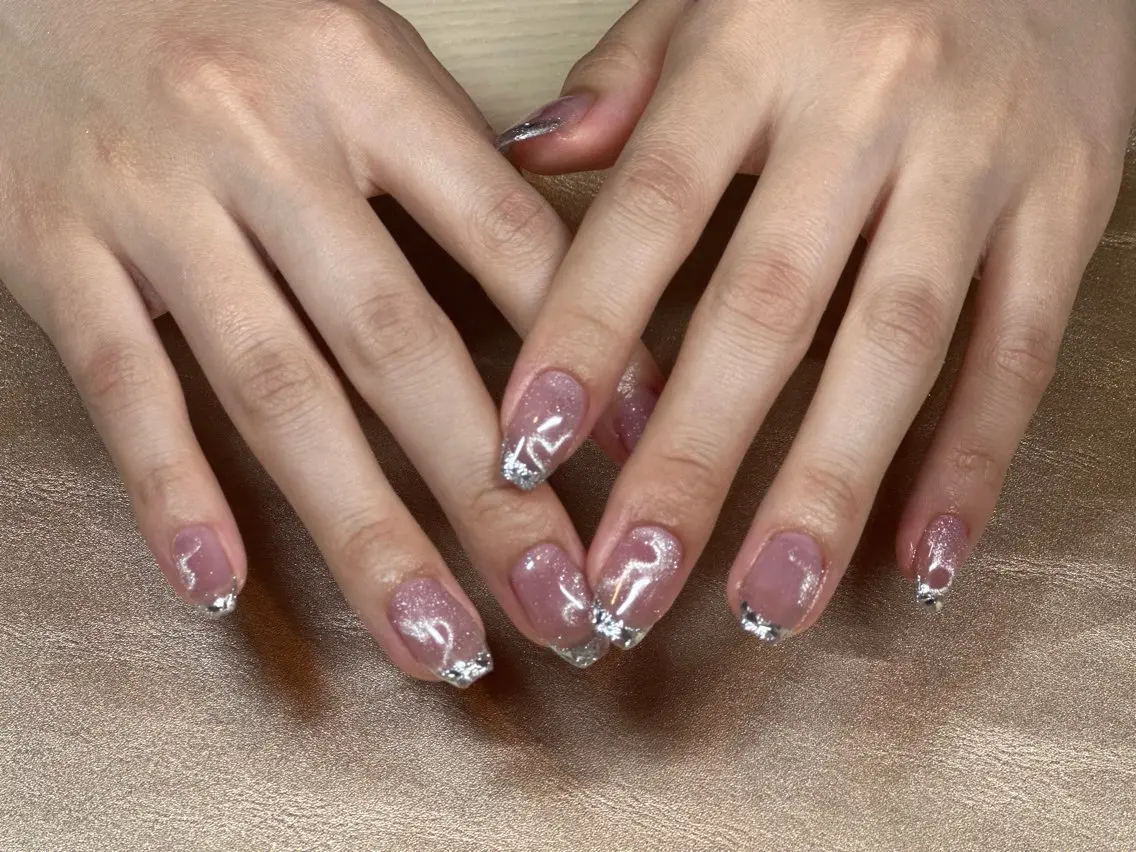 ネイル フレンチネイル ガラスフレンチ ハート ワンホンネイル ハンドネイル petite 【ペティート】のその他イメージ
