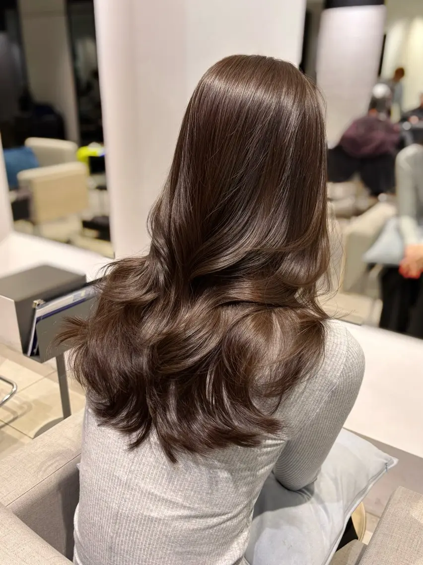 ロング 韓国風ヘア レイヤーカット ワンホンレイヤー カット ヘアカラー トリートメント 銀座/韓国レイヤー/ 艶カラー🍓原田侑依のヘアスタイル