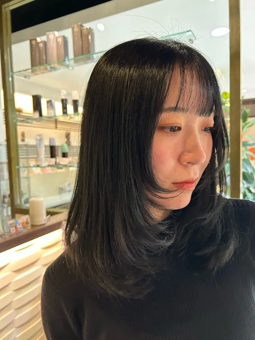 ミディアム ヘアカラー noto mitsukiのヘアスタイル