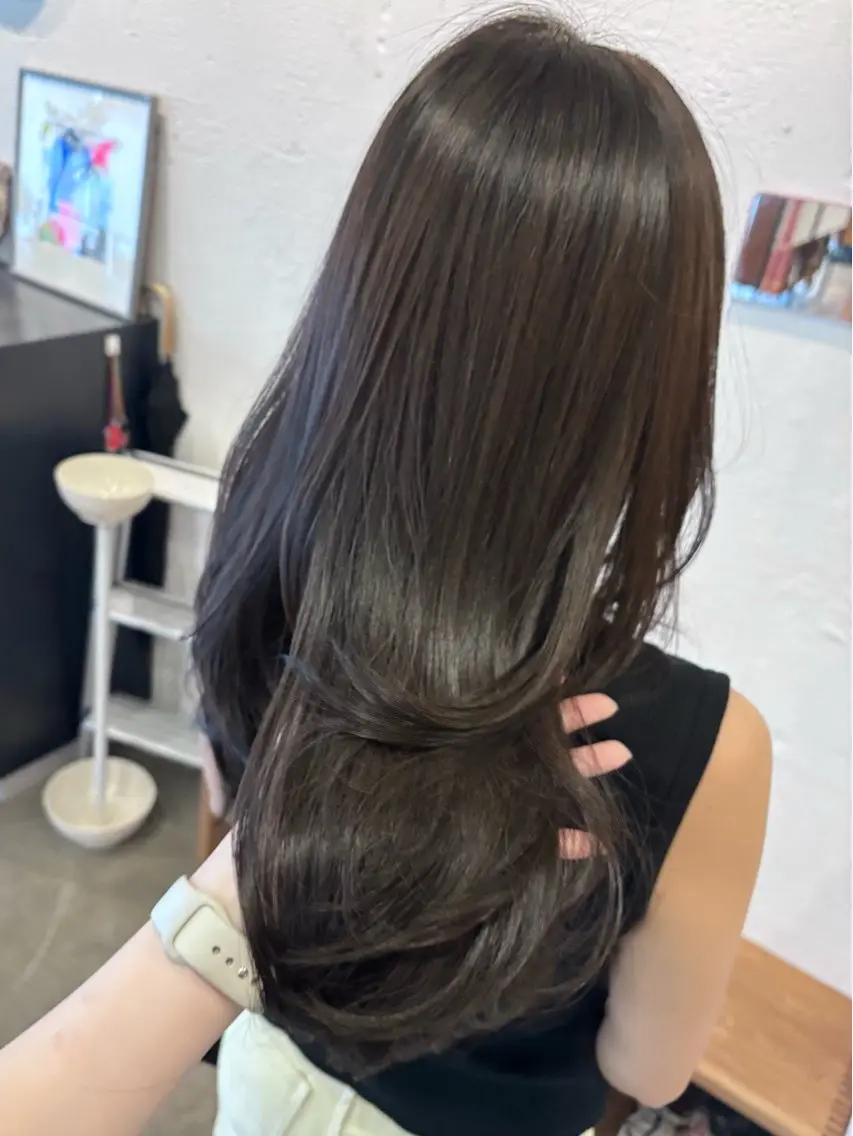 カラー グレージュ ミント ヘアカラー トリートメント ヘッドスパ 🎀透明感カラー🎀 Yurinoのヘアスタイル