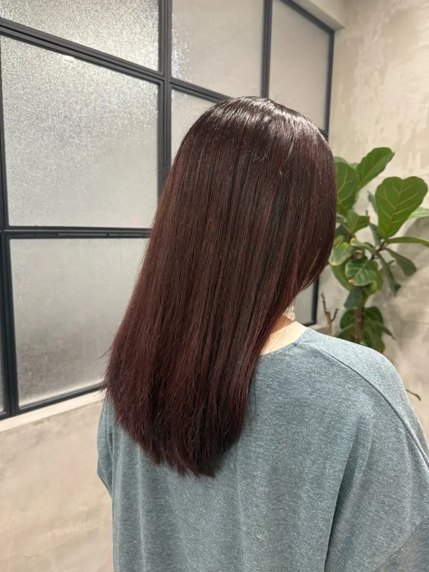 カラー ブラウンカラー レッドカラー 山田 紗穂のヘアスタイル