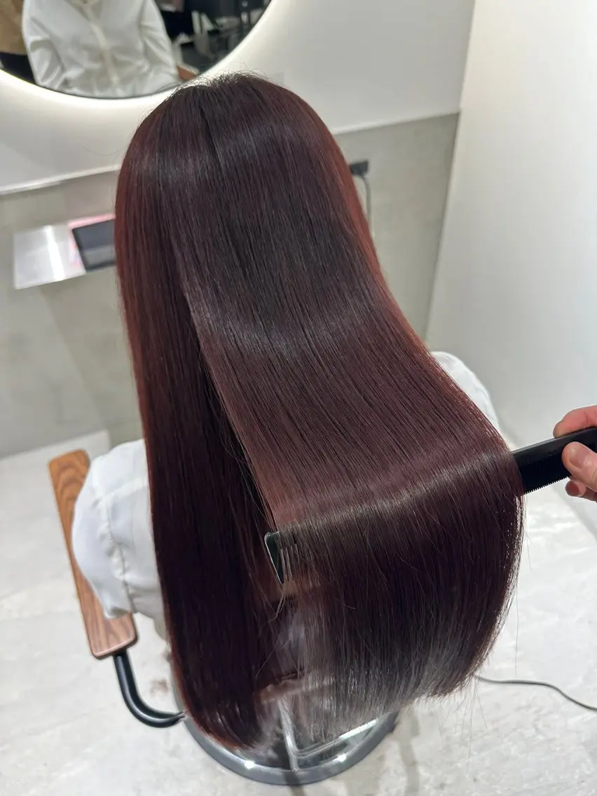 セミロング カラー 透明感カラー 髪質改善 トリートメント ヘアカラー トリートメント 髪質改善 縮毛矯正/ レイヤー/銀座/本木のヘアスタイル
