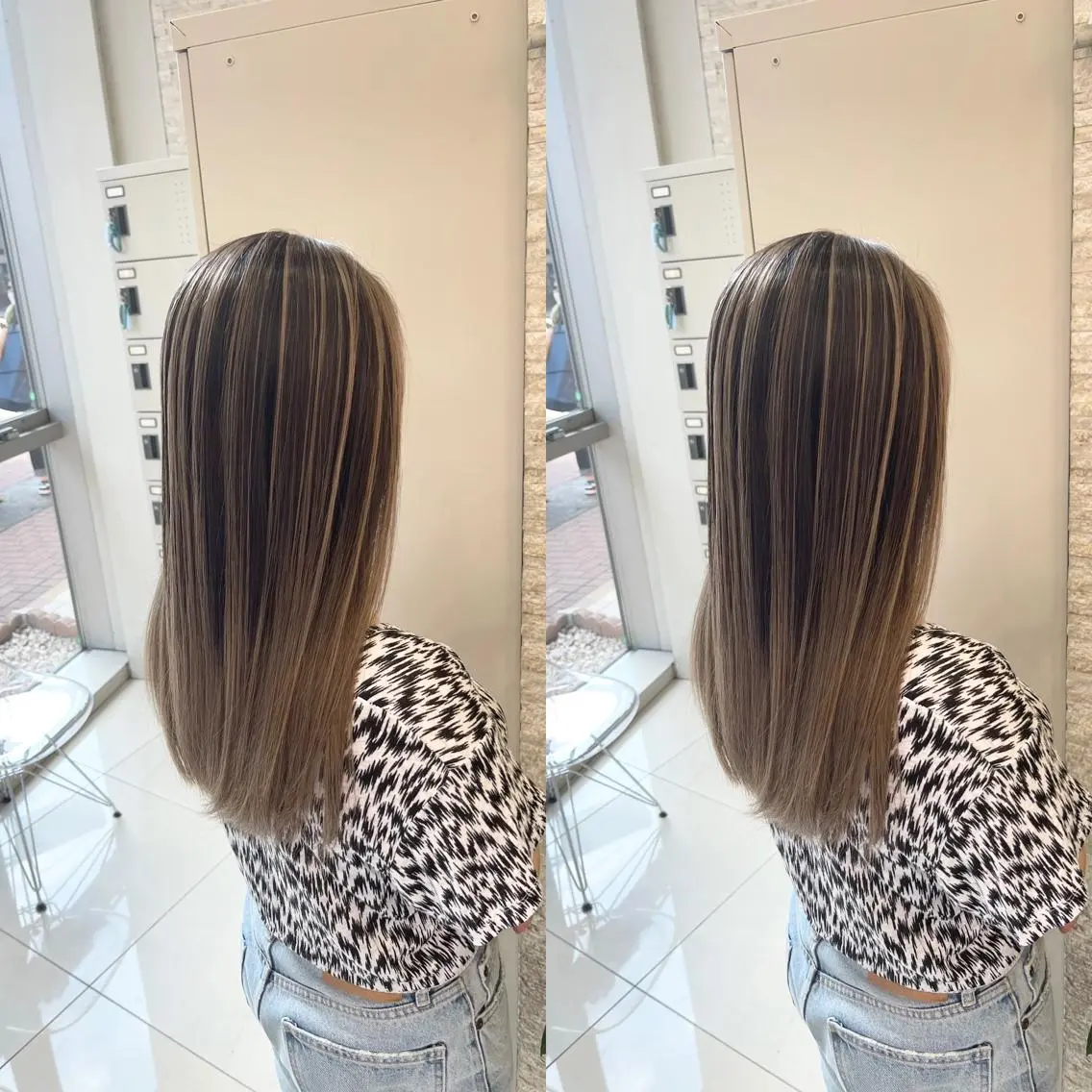 ロング カット ヘアカラー Y Uのヘアスタイル