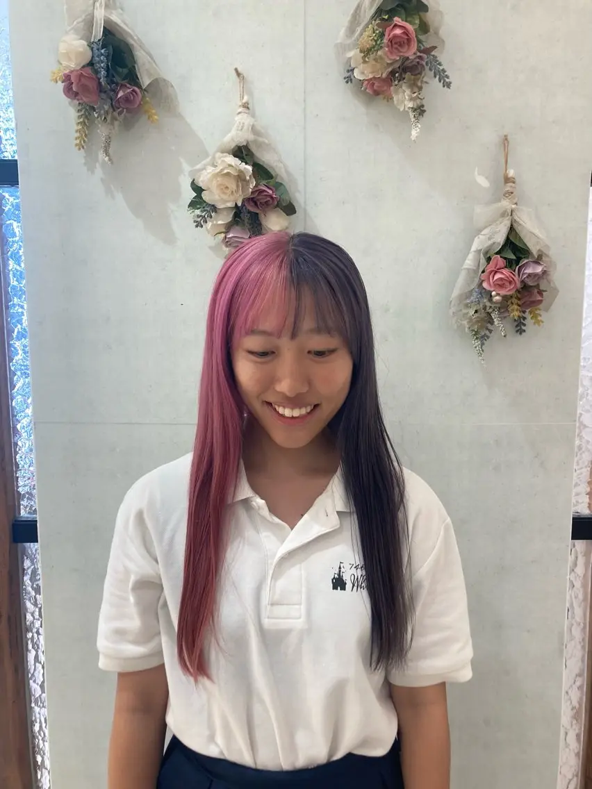 ロング ブリーチなしダブルカ ラー🎀透明感/AOのヘアスタイル
