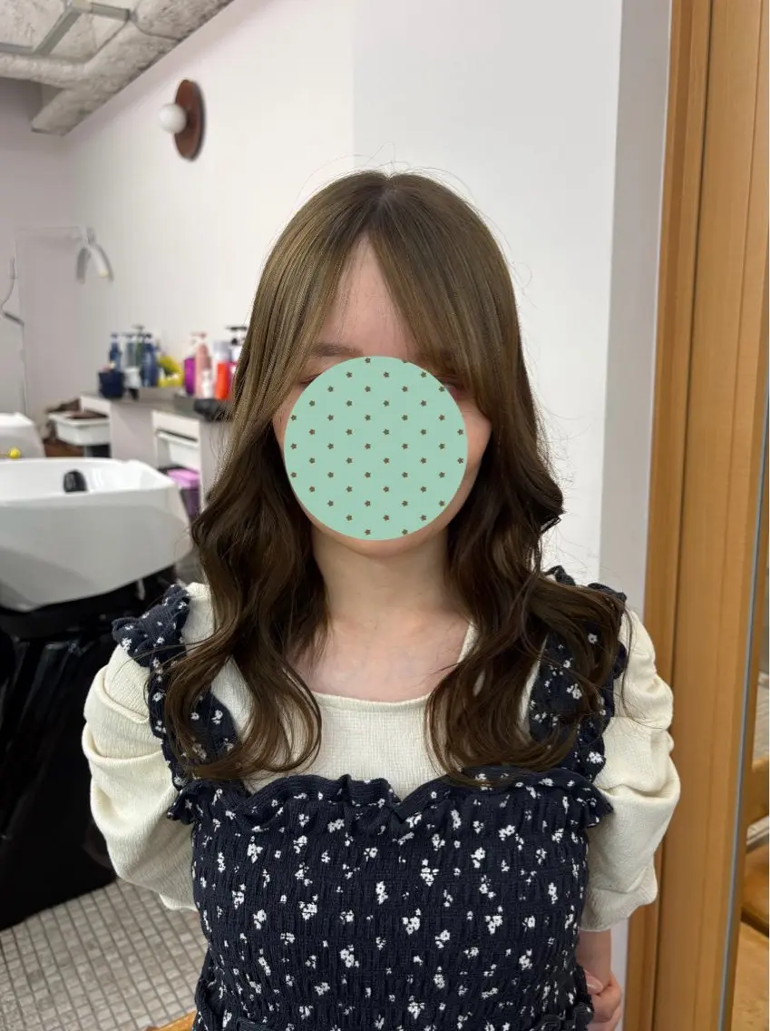 セミロング カラー パーマ ヘアアレンジ yelm府中 ユリのヘアスタイル