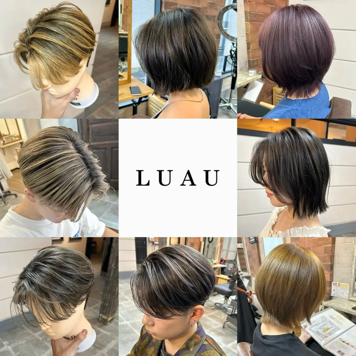ショート メンズ ボブレイヤー メンズバレイヤージュ ボブ レイヤーカット ボブ/レイヤーボブ/ 竹原湧太【LUAU】のヘアスタイル