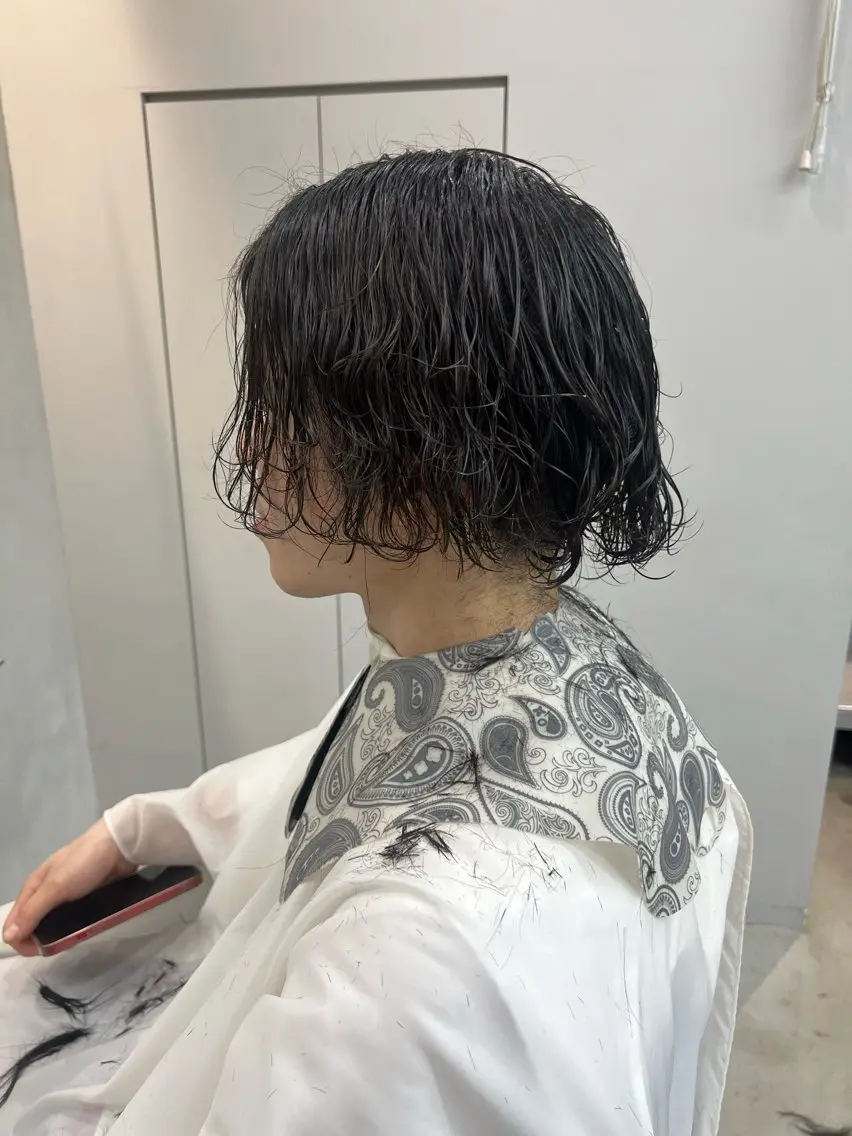 パーマ メンズ センターパート カット パーマ 吉沢遣人/レイヤー 艶カラー/抜け感のヘアスタイル