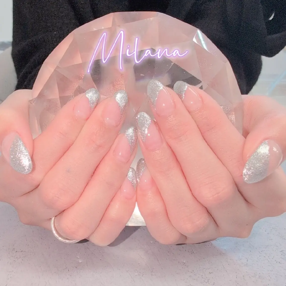 ネイル フレンチネイル 斜めフレンチ ハンドネイル Milana 川瀬のネイルデザイン