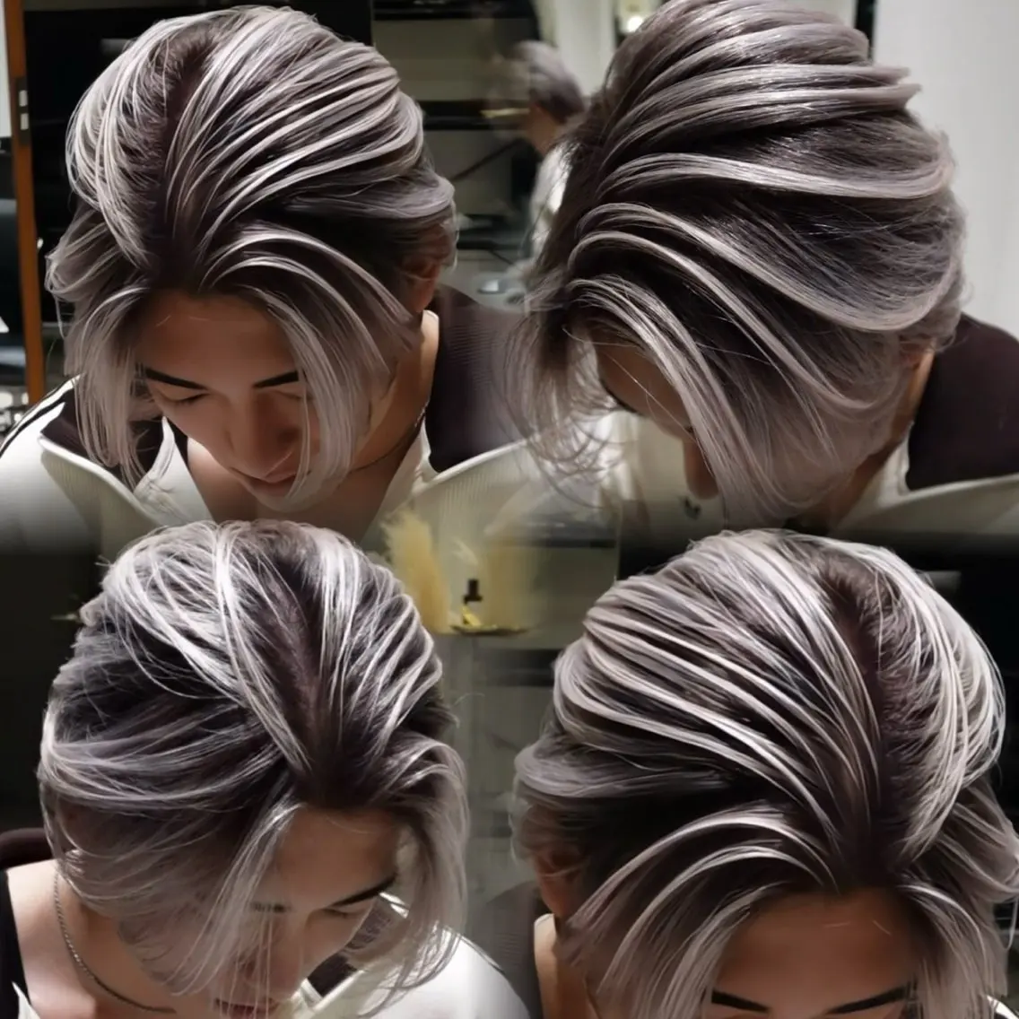 ミディアム カラー メンズ ヘアカラー トリートメント 渋谷/コントラストの 帝王👑のヘアスタイル