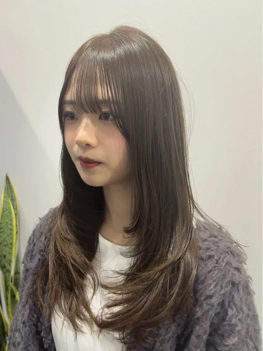 ロング カラー レイヤーカット カット ヘアカラー トリートメント 韓国ヘア🇰🇷 スズキのヘアスタイル