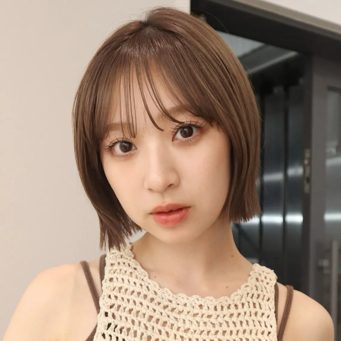 ミディアム カラー カット ヘアカラー saki‪🌱‬♡ /ボブ/透明感カラーのヘアスタイル