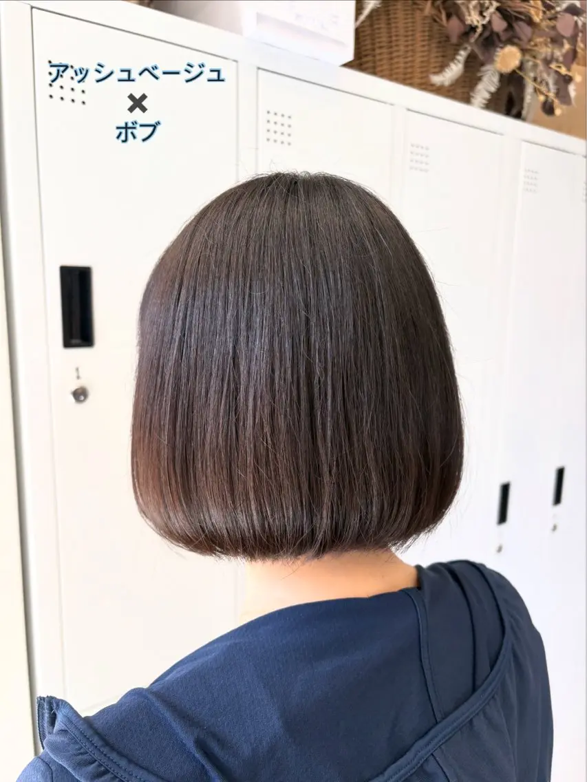 ショート アッシュ ボブ カット ヘアカラー 藤原仁美/レイヤー /透明感カラーのヘアスタイル