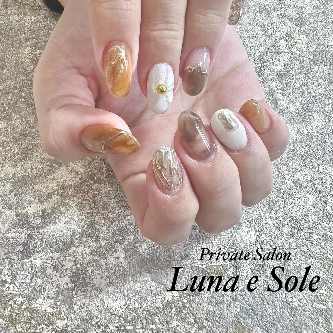 ロング ネイル ニュアンスネイル Luna e  Soleのネイルデザイン