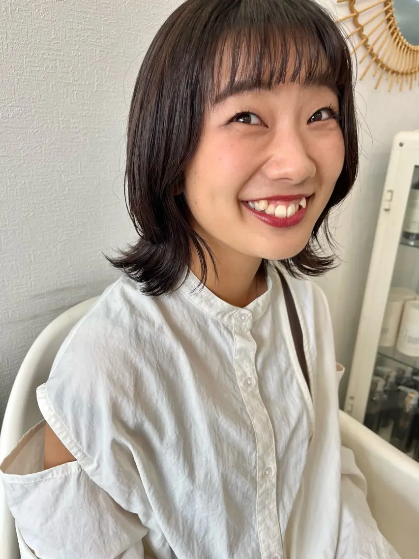 ミディアム カラー カット ヘアカラー トリートメント 🌼sunc HINAMI🌼のヘアスタイル