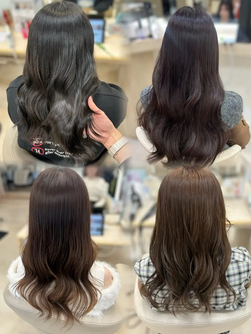 ロング カラー ヘアカラー トリートメント ヘッドスパ ヘアセット ベージュ/つや髪/ レイヤー／ゆいなのヘアスタイル