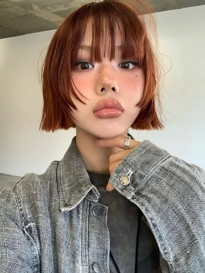 ミディアム オレンジブラウン ヘアカラー カラーモデル募集中 Rei🐈‍⬛/大宮のヘアスタイル