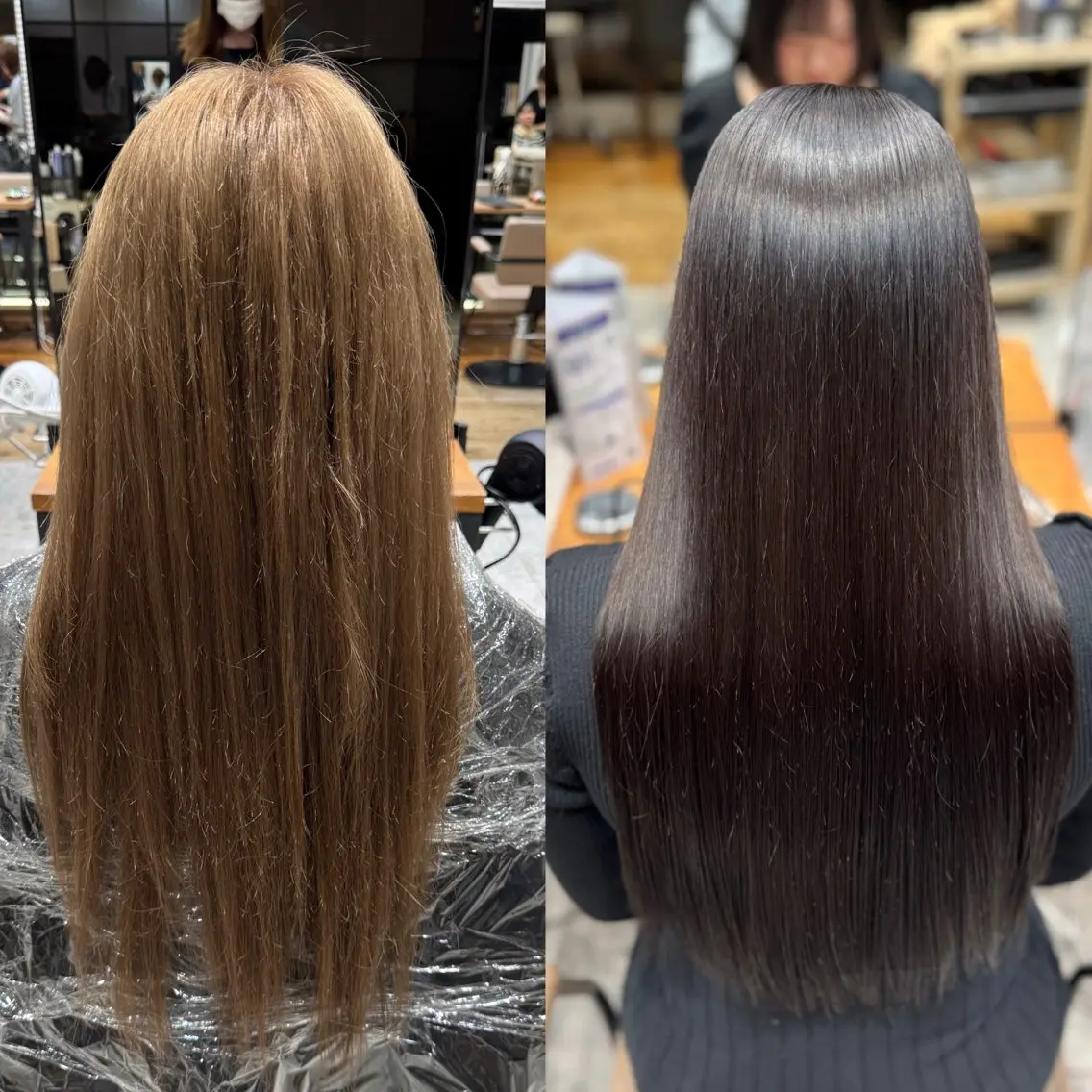 ロング カラー ベージュカラー 黒髪 ブリーチ ブラウンカラー ショコラベージュ ヘアカラー レイヤー/顔まわり/ 透明感カラー/れいなのヘアスタイル