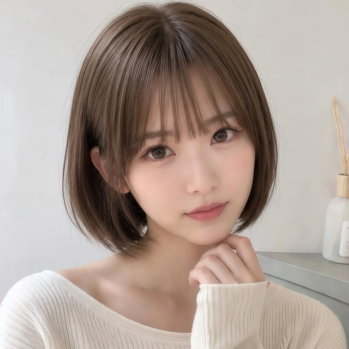 ショート カラー カット ヘアカラー トリートメント ボブ×艶髪｜ 艶カラー🩶石橋怜大のヘアスタイル
