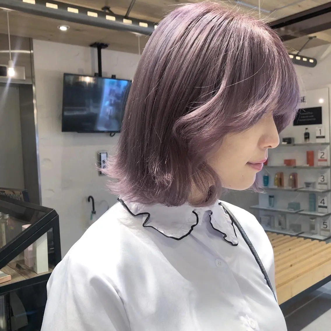 ミディアム カラー ラベンダーカラー ピンクカラー ピンクラベンダー ORIKA 美容室のヘアスタイル