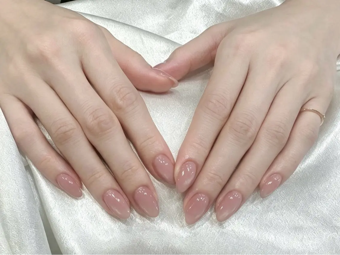 ネイル ジェルネイル オフィスネイル ワンカラーネイル ピンク ピンクベージュ ハンドネイル Sora Nailのネイルデザイン