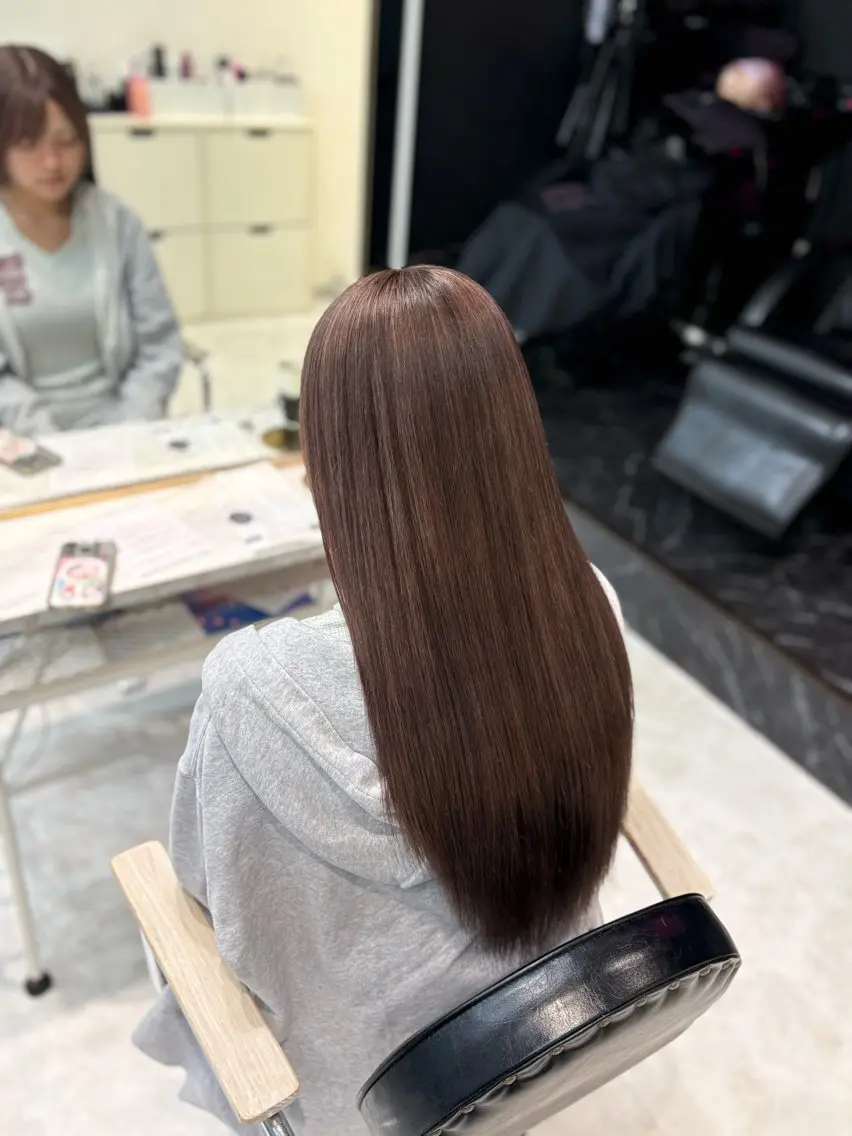 ロング カラー ブラウンカラー ヘアカラー トリートメント ヘアセット 色落ち綺麗🩰ハイ トーン🎀RINKAのヘアスタイル