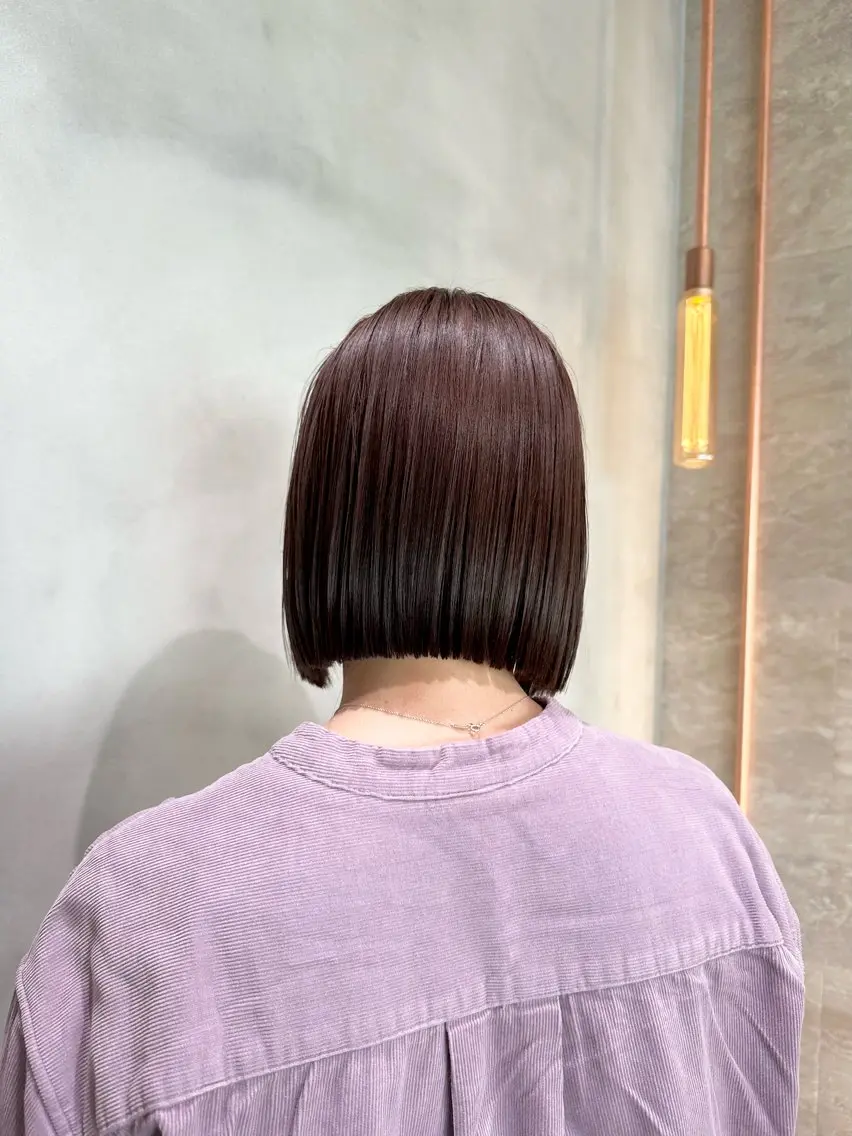 ショート カット ヘアカラー 縮毛矯正 ボブ／レイヤー／髪質 改善/縮毛矯正／銀座のヘアスタイル