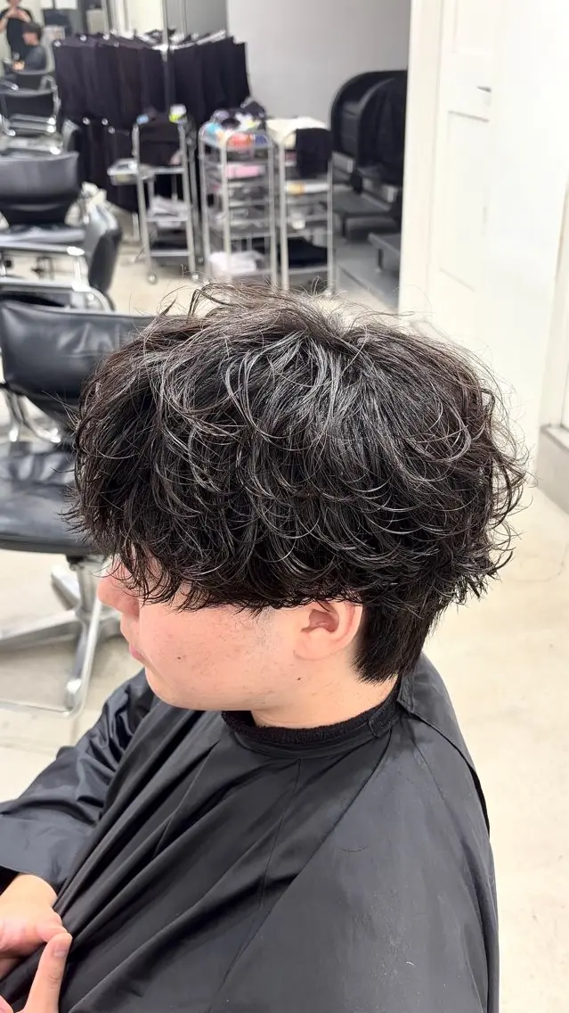 パーマ メンズ カット パーマ ヘアセット 名古屋シャドウパーマ 小川聡太のヘアスタイル