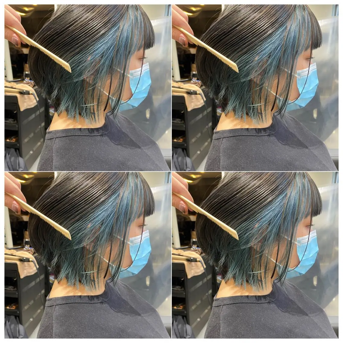 ショート カラー ヘアアレンジ インナーカラー 顔周りカット 竹内啓太 ボブのヘアスタイル