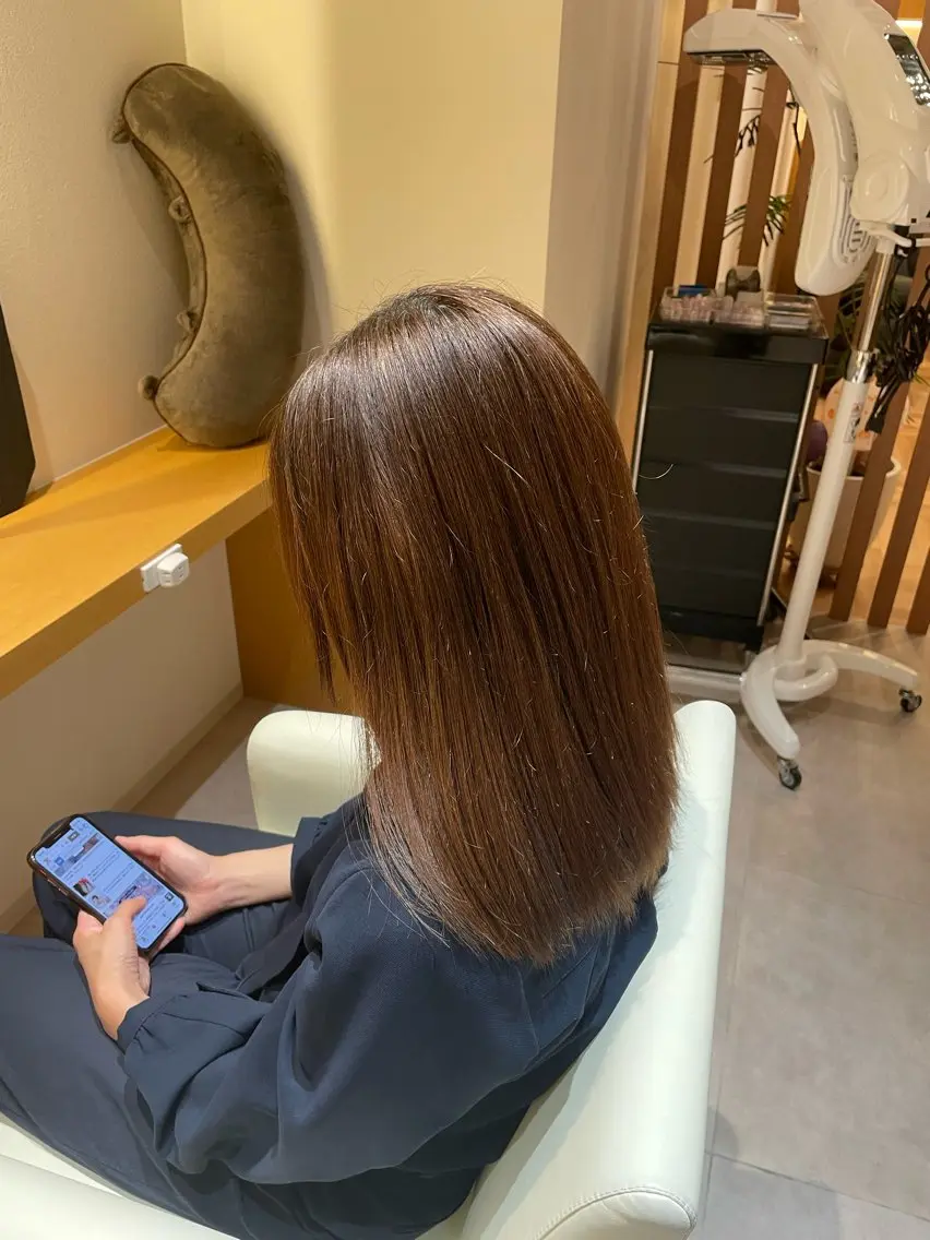 セミロング ヘアカラー トリートメント 脱白髪染め白髪ぼかし TERA(寺崎)のヘアスタイル