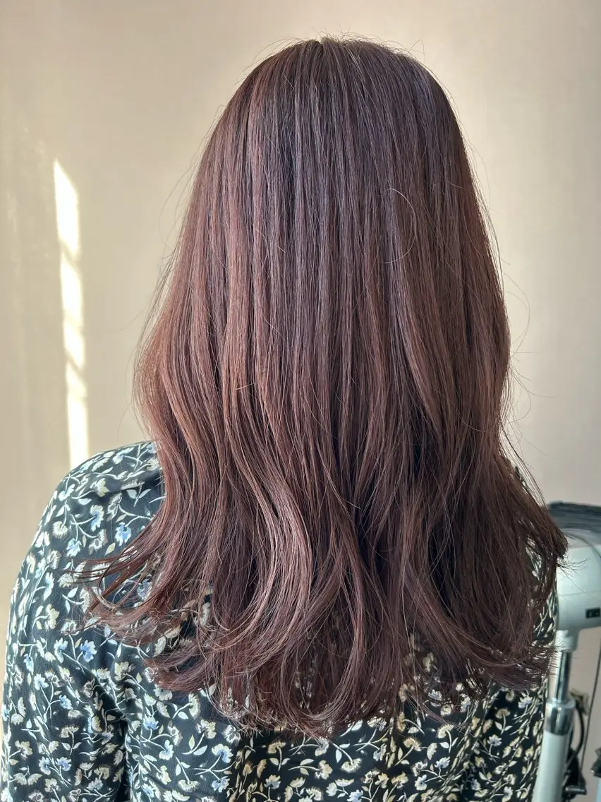 ロング カラー ブラウンカラー ピンクカラー ピンクブラウン hubhair レイヤー/透明感のヘアスタイル