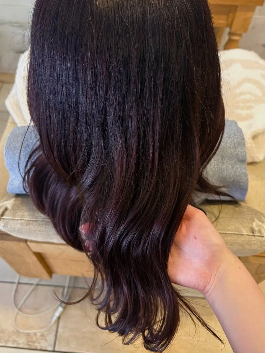 カラー ラベンダーカラー 巻寄 しおんのヘアスタイル