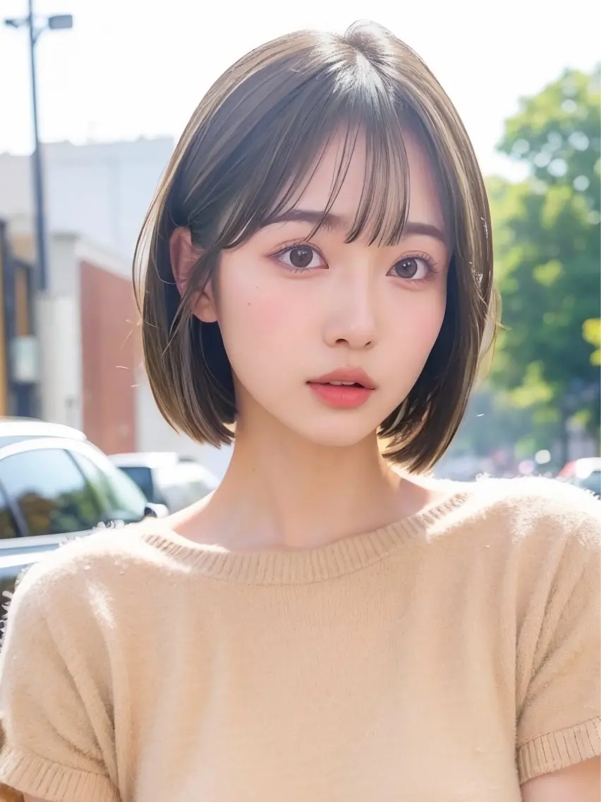 ショート ボブ ハイライト 髪質改善 韓国風ヘア レイヤーカット 髪質改善/レイヤー/ ショート/koshiのヘアスタイル