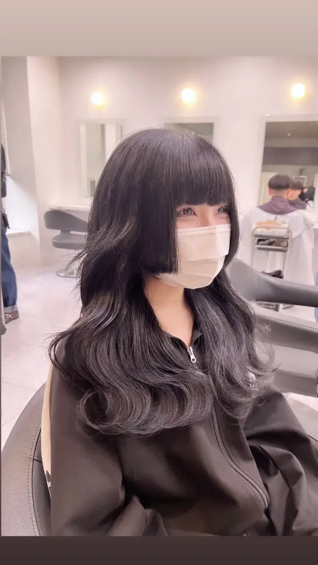 ロング カラー パーマ ヘアアレンジ メンズ 上品＆韓国風 🥀海心🥀のヘアスタイル