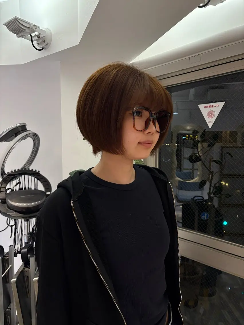 ショートカット+カラーの写真
