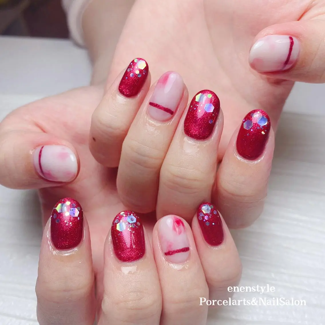 ミディアム ネイル 🐾enen style 🐾のネイルデザイン