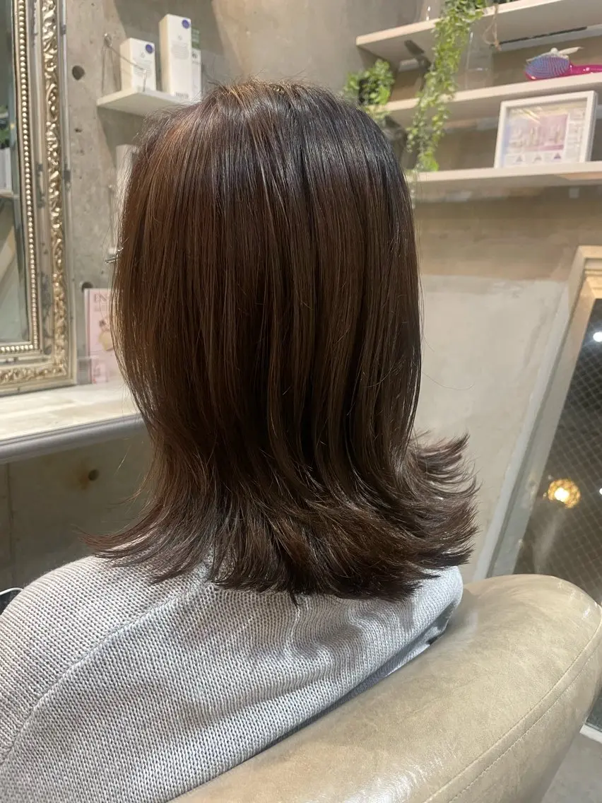 ミディアム カット ヘアカラー トリートメント 南青山 DAMANI タクミのヘアスタイル