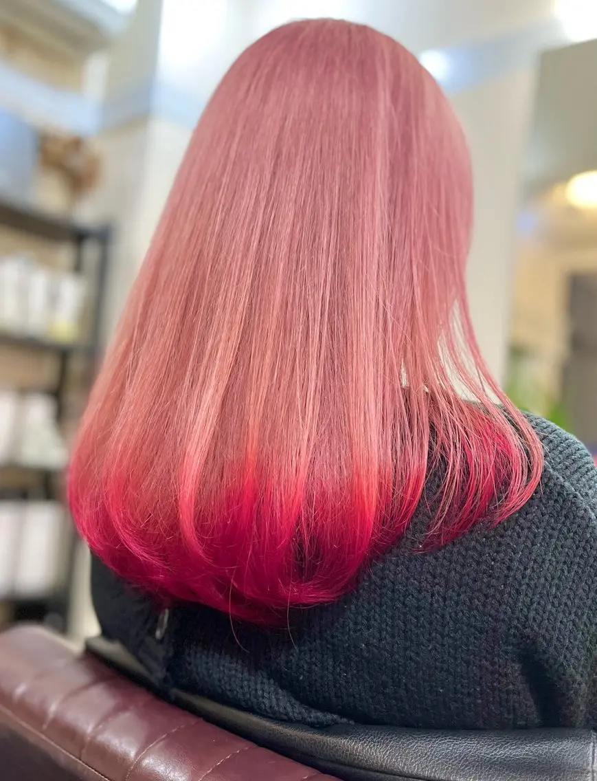 セミロング カラー ブリーチ ピンクカラー ヘアカラー トリートメント 後藤 ユウキ/髪質改善🫧のヘアスタイル