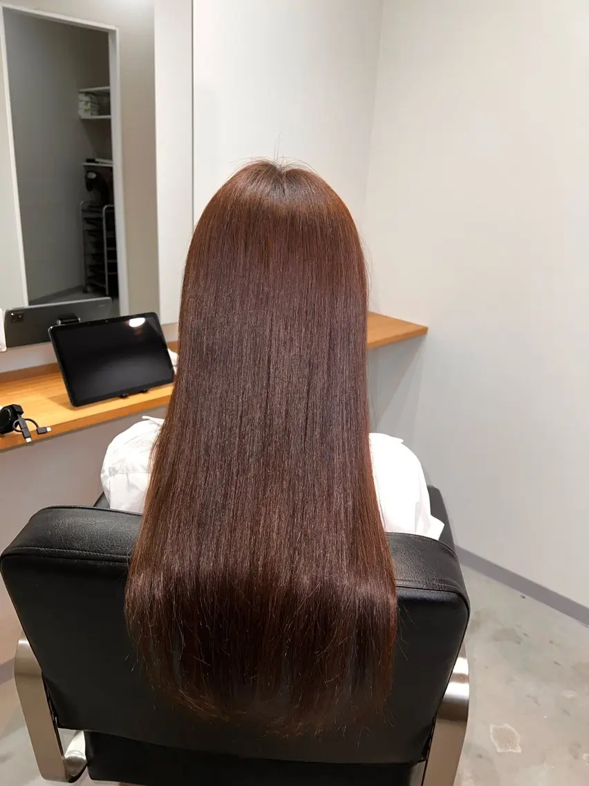 ロング カット 縮毛矯正 トリートメント omaリュウガ/縮毛 矯正/透明感カラーのヘアスタイル