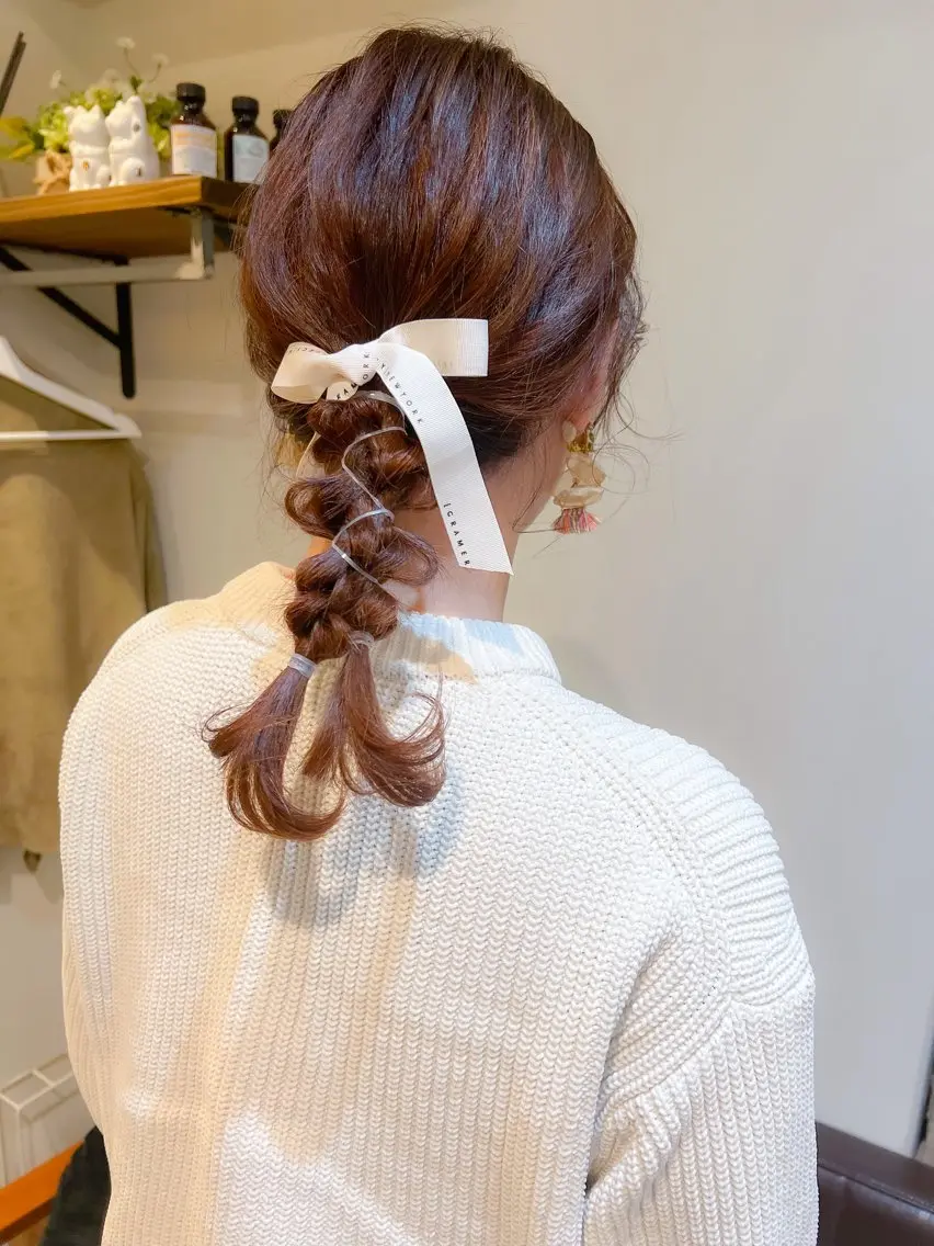 セミロング カラー ヘアアレンジ カット ヘアセット カラーパティシエ facce🌼ikoのヘアスタイル