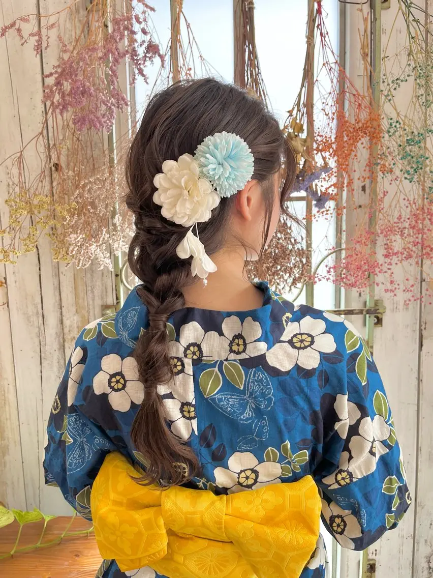ロング 浴衣 髪質改善☆ 縮毛矯正miyuのヘアスタイル