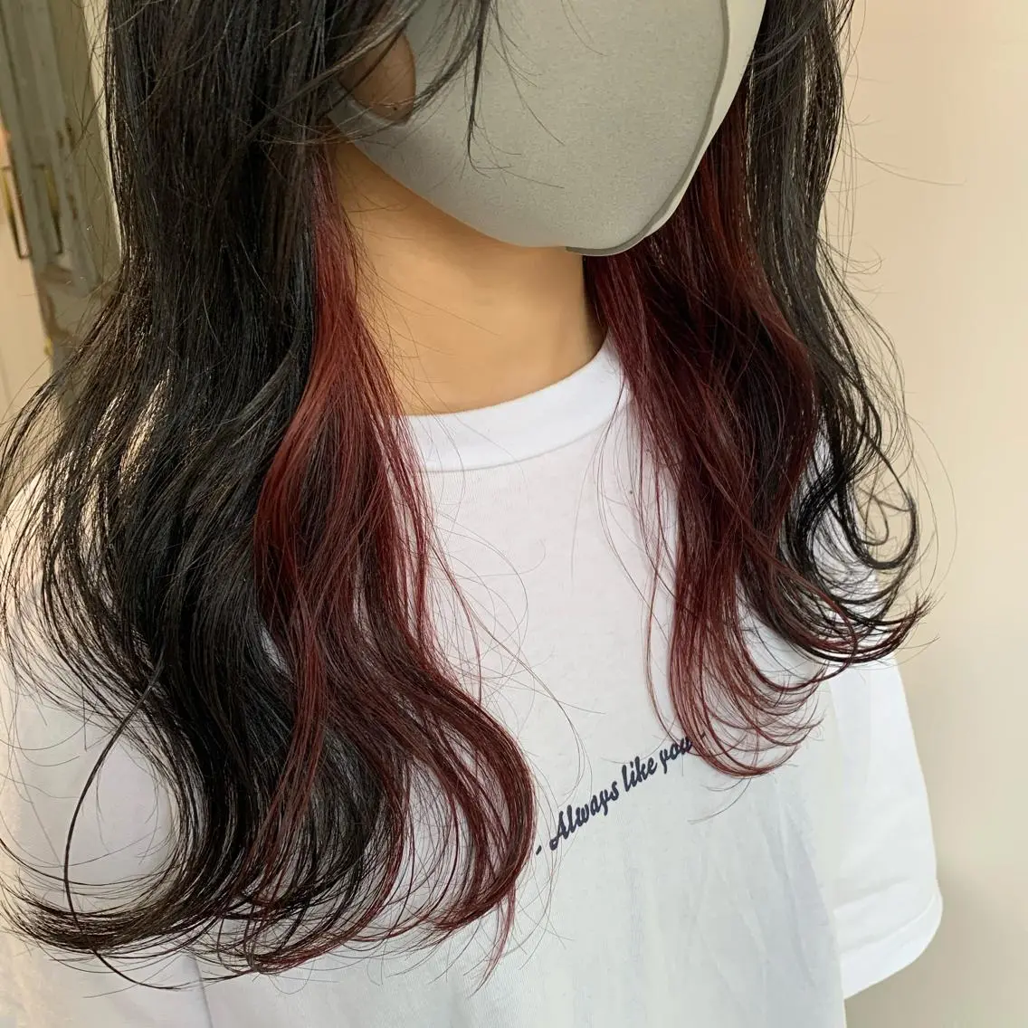 セミロング カラー ボルドーカラー "小顔カット" Fuko.のヘアスタイル