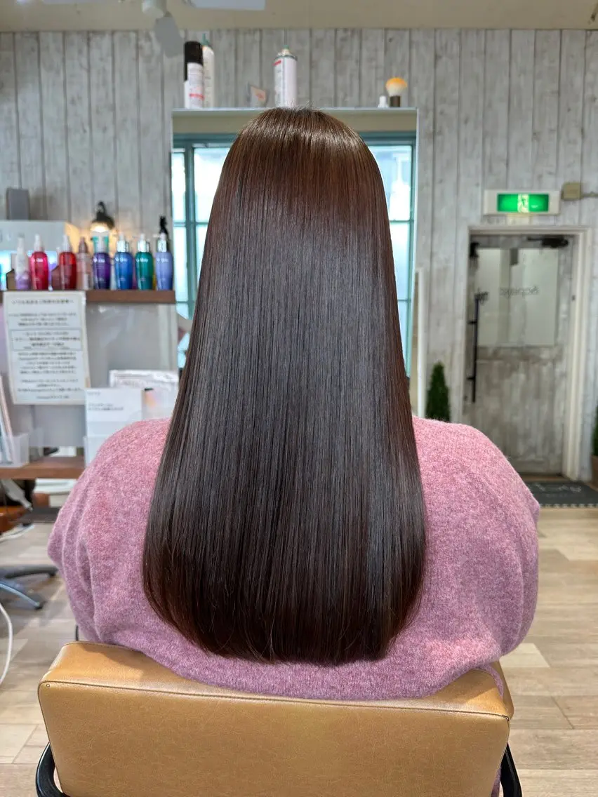 ロング カット 縮毛矯正 美髪改善・レイヤー tadasuke⭐️のヘアスタイル