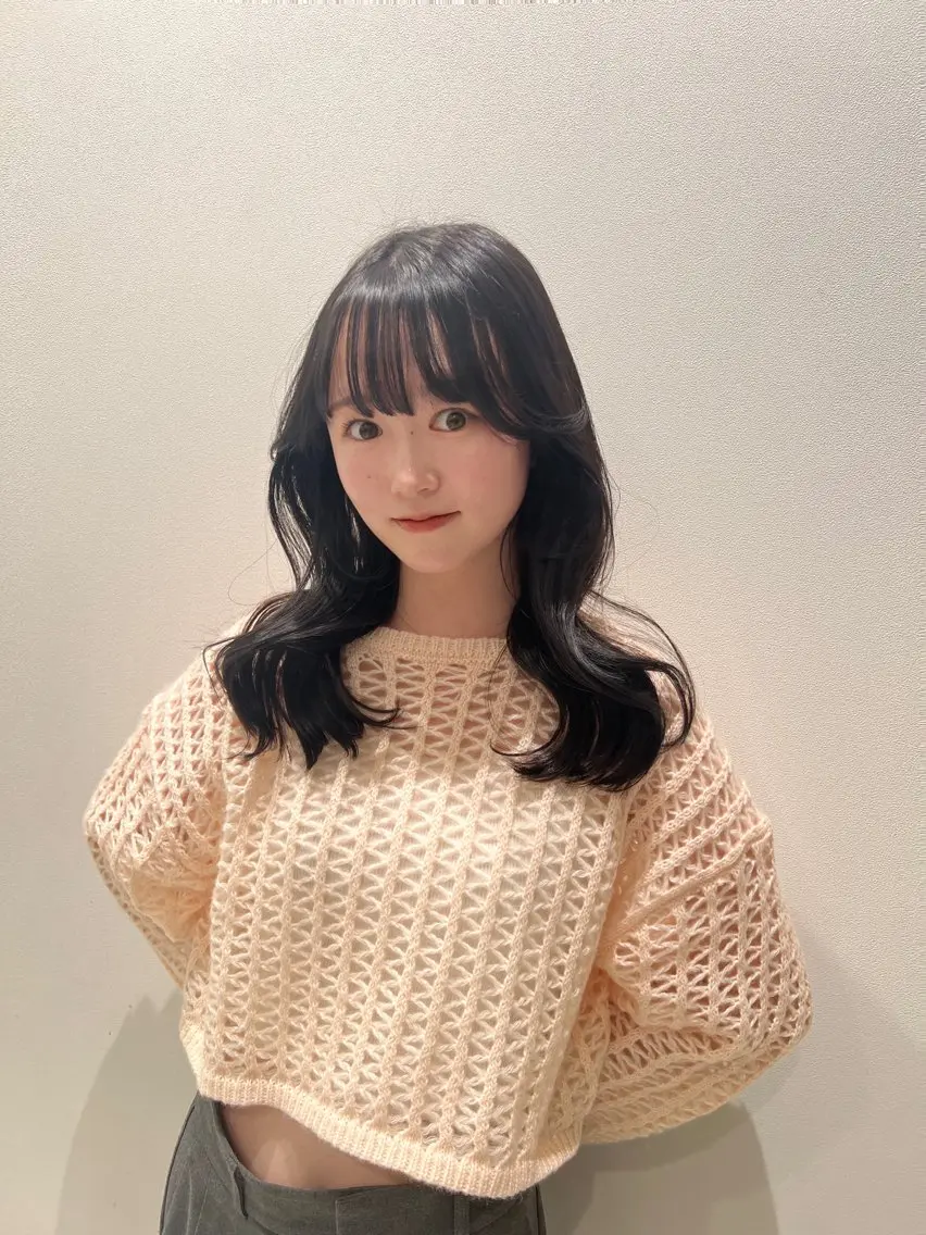 ロング カラー カット ヘアカラー トリートメント 💗渋谷/韓国/レイ ヤー顔周りSayaのヘアスタイル