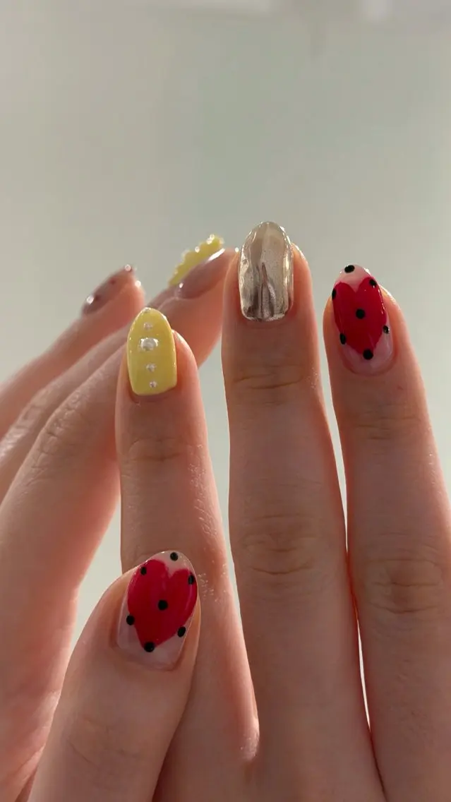 ネイル アートネイル ハート ハンドネイル Ann nailのネイルデザイン