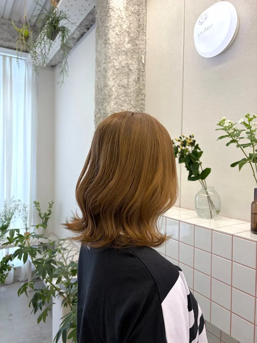 ミディアム カラー ヘアカラー トリートメント 透明感カラー/名古屋 /栄/木下奈々望のヘアスタイル